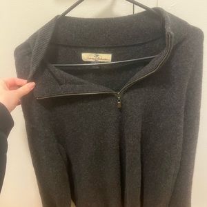 Tommy Bahama Gray Mens Quarter Zip Sweater 100% Cashmere- Large